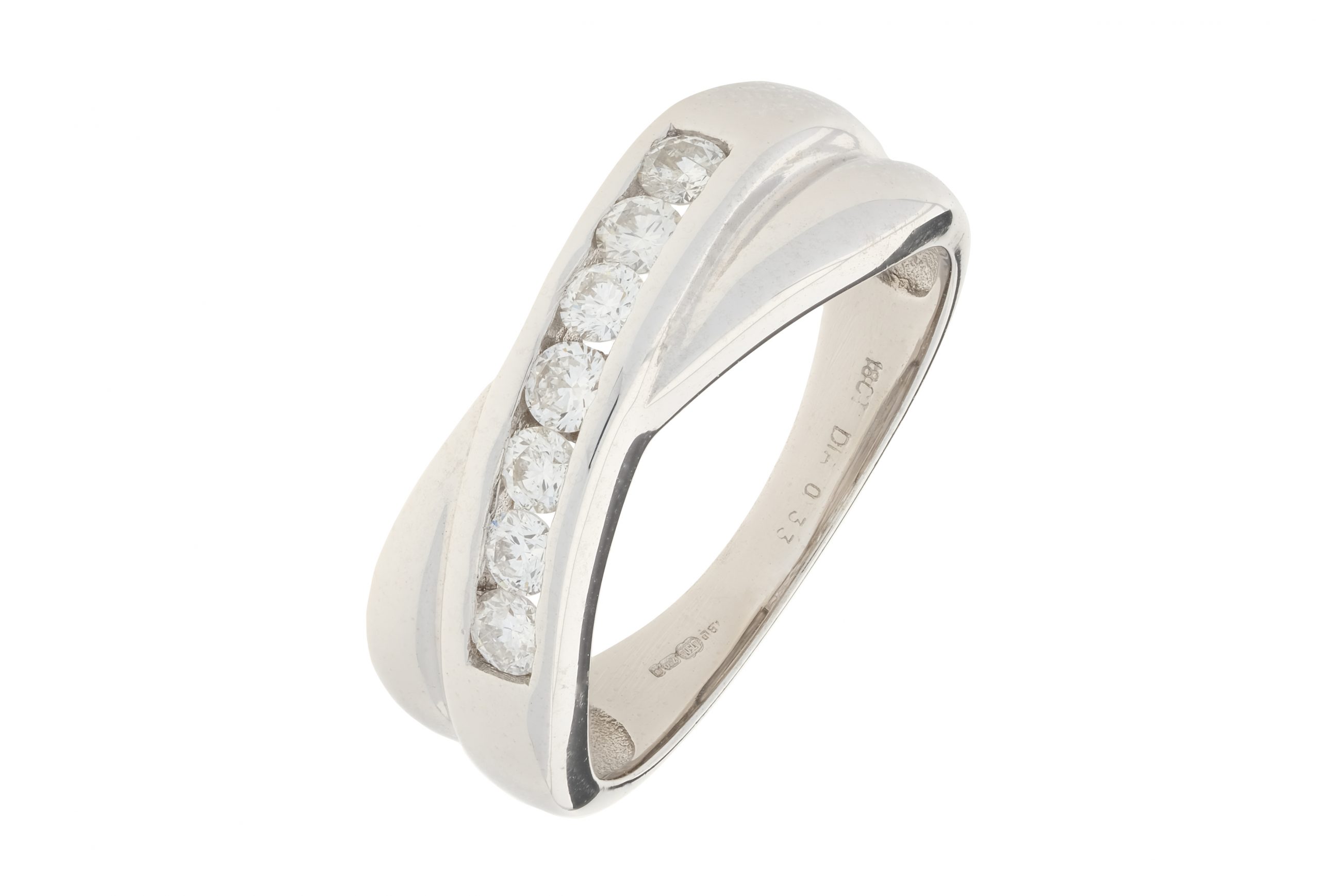 18ct White Gold 0.33ct Diamond Crossover Ring