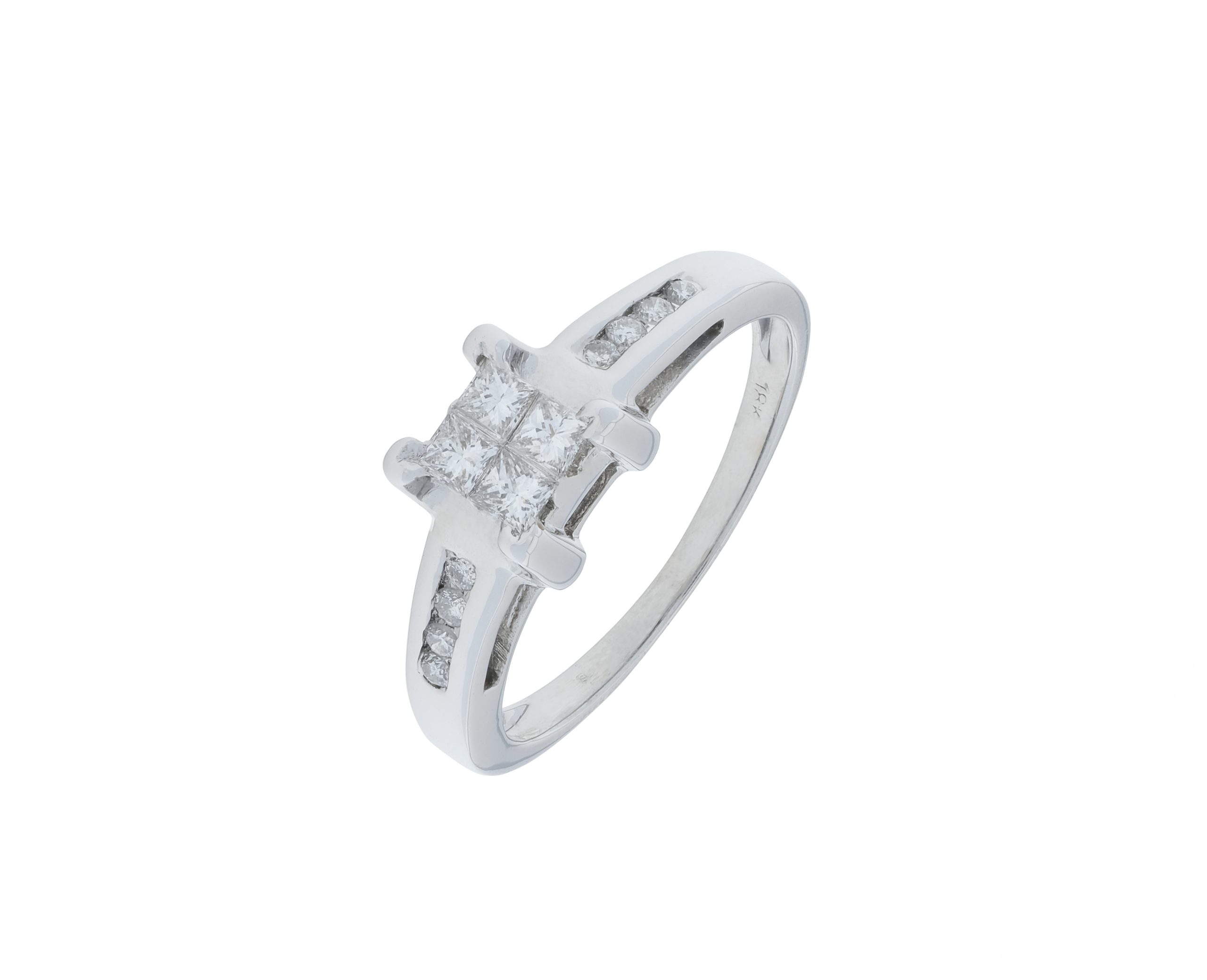 18ct White Gold 0.39ct Diamond Cluster Ring