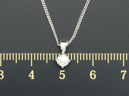 18ct Single Stone Diamond Pendant & 9ct Chain