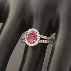 Platinum 1.70ct Pink Sapphire And Diamond Ring