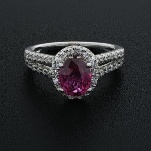 Platinum 1.70ct Pink Sapphire And Diamond Ring