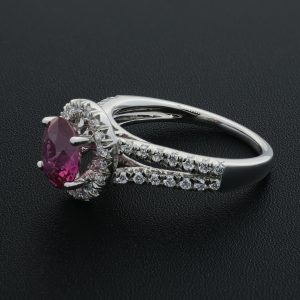 Platinum 1.70ct Pink Sapphire And Diamond Ring