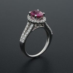 Platinum 1.70ct Pink Sapphire And Diamond Ring
