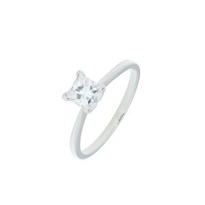 Platinum 0.75ct Princess Cut Solitaire Diamond Ring