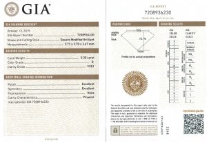 Platinum 0.30ct Princess Cut Solitaire Diamond Ring