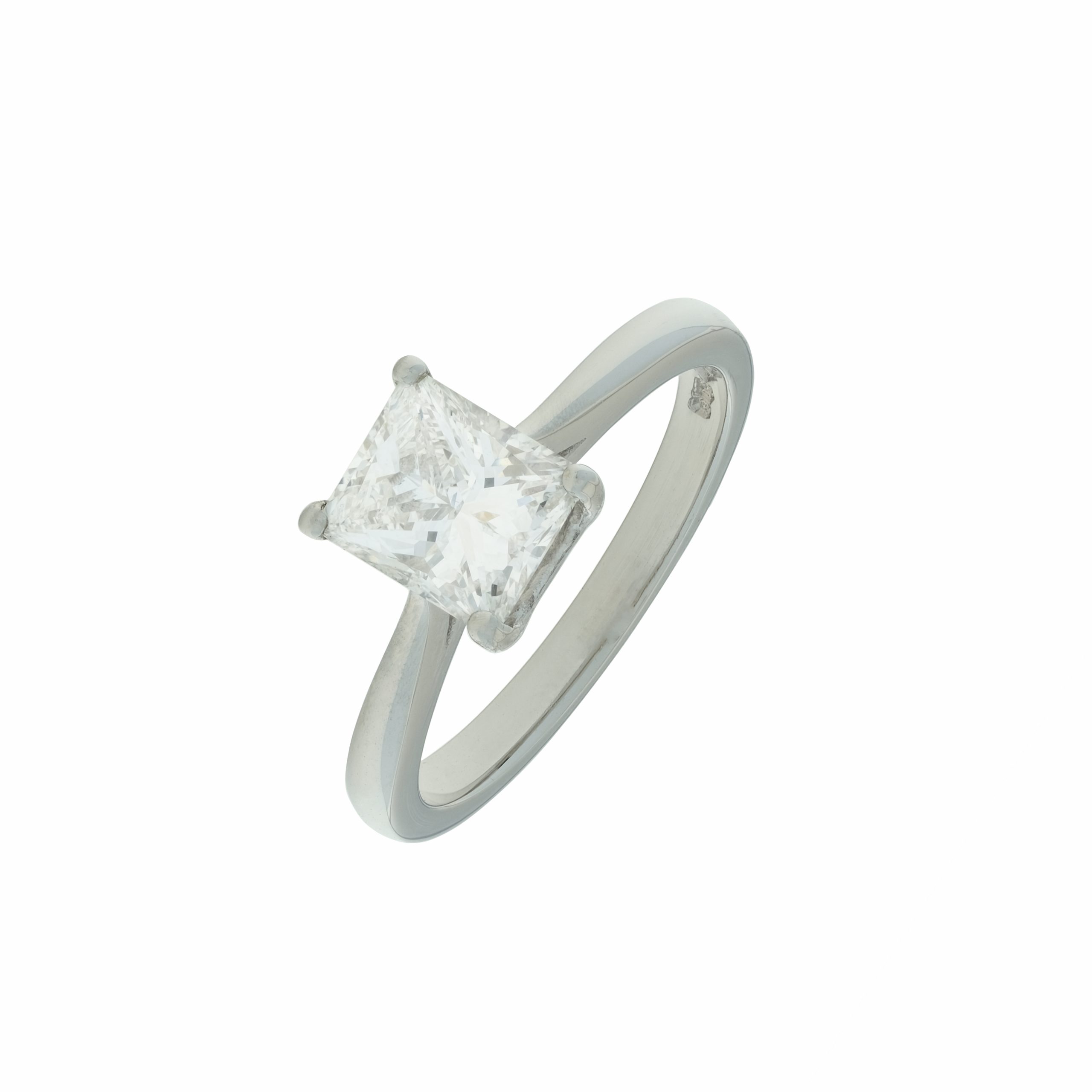 Platinum 1.13ct Emerald Cut Solitaire Diamond Ring