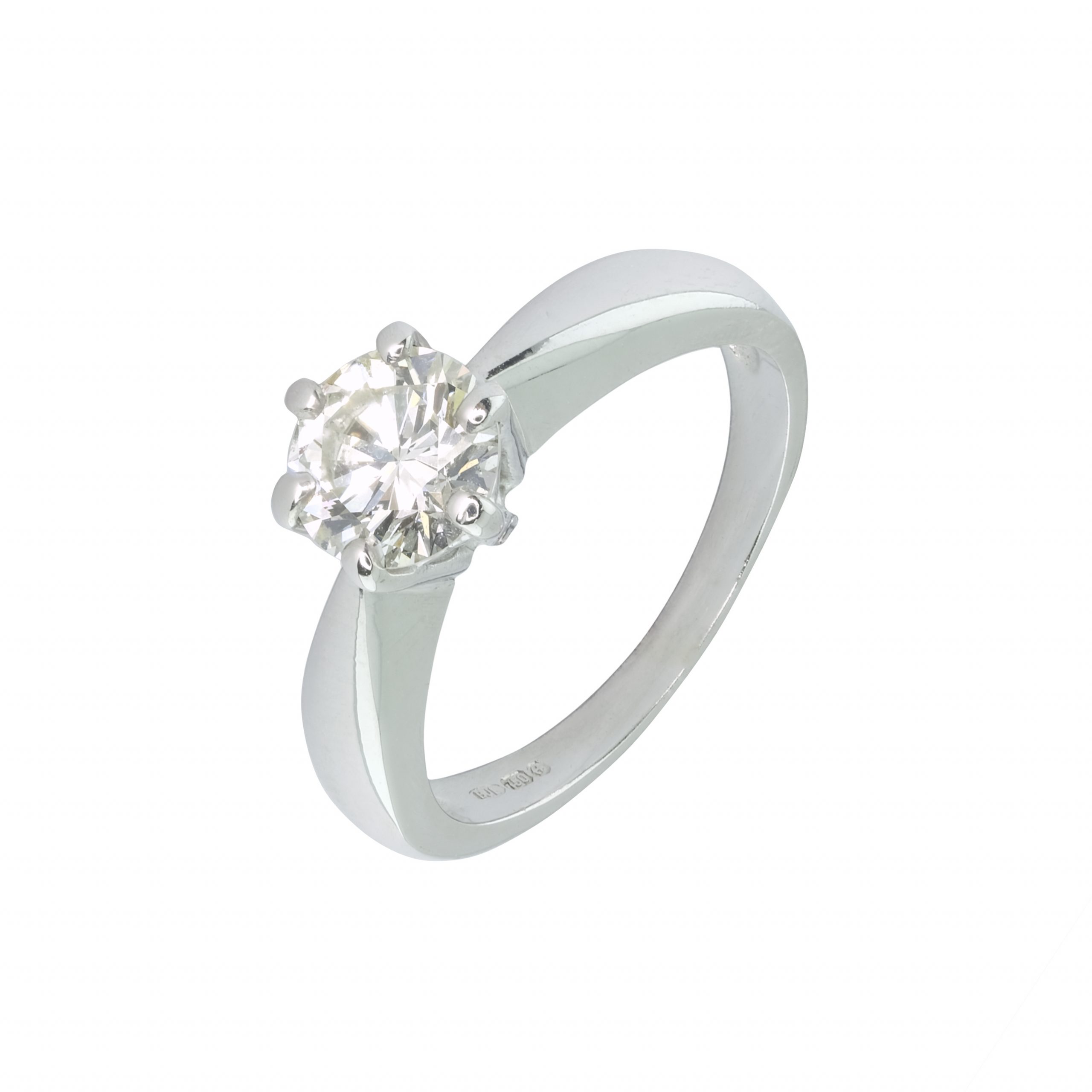 18ct White Gold 0.83ct Solitaire Diamond Ring - I