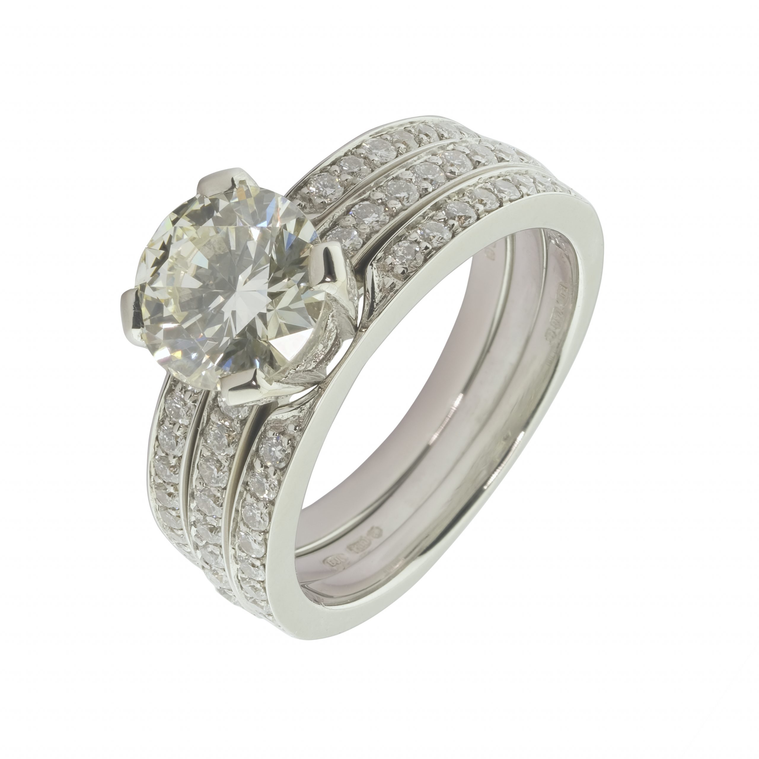 18ct White Gold 2.44ct Diamond Bridal Set
