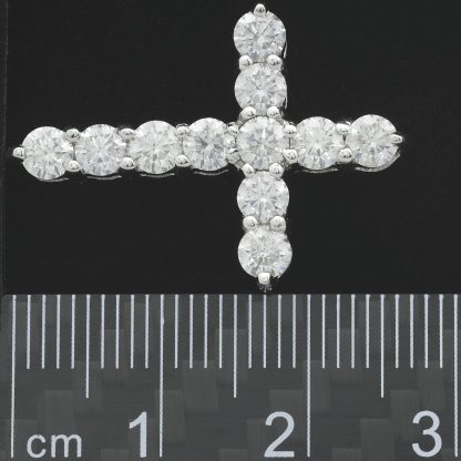 14ct White Gold 1.78ct Diamond Cross Pendant - Image 3