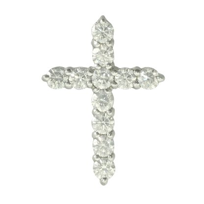 14ct White Gold 1.78ct Diamond Cross Pendant