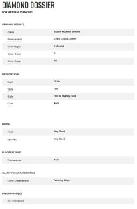 18ct White Gold 0.35ct Princess Cut Diamond Ring