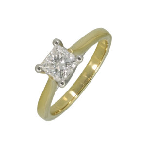 18ct Yellow Gold 0.70ct Princess Cut Diamond Solitaire Ring