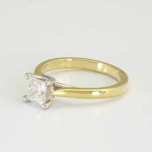 18ct Yellow Gold 0.70ct Princess Cut Diamond Solitaire Ring