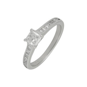 Platinum 0.50ct Princess Cut Diamond Ring