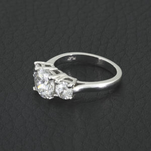 Platinum 2.36ct Diamond Three Stone Ring