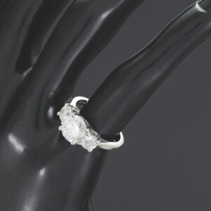 Platinum 2.36ct Diamond Three Stone Ring