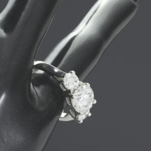 Platinum 2.36ct Diamond Three Stone Ring