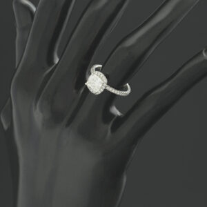 Platinum 1.96ct Cushion Cut Diamond Halo Ring