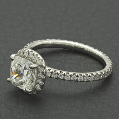 Platinum 1.96ct Cushion Cut Diamond Halo Ring - Image 5