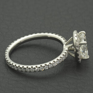 Platinum 1.96ct Cushion Cut Diamond Halo Ring