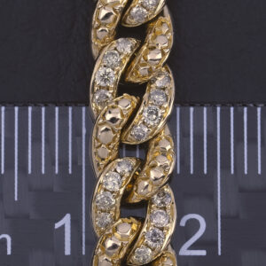 18ct Rose Gold 1.57ct Diamond Cuban Bracelet 7″ 6.8mm