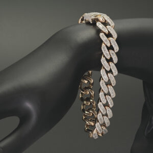 9ct Rose Gold 7.91ct Diamond Cuban Bracelet 8.5″ 12.5mm