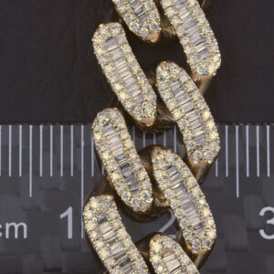 9ct Rose Gold 7.91ct Diamond Cuban Bracelet 8.5″ 12.5mm