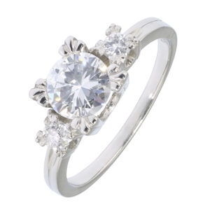 Platinum 1.11ct Diamond Three Stone Ring