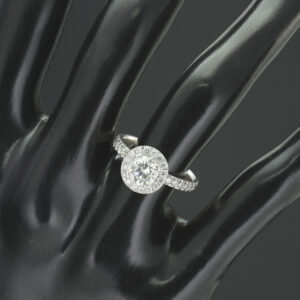 14ct White Gold 1.10ct Diamond Halo Ring