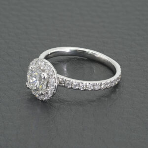 14ct White Gold 1.10ct Diamond Halo Ring