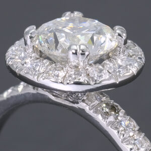 14ct White Gold 1.10ct Diamond Halo Ring