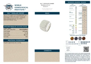 14ct White Gold 5.25ct Diamond Signet Ring