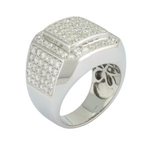 18ct White Gold 5.25ct Diamond Signet Ring