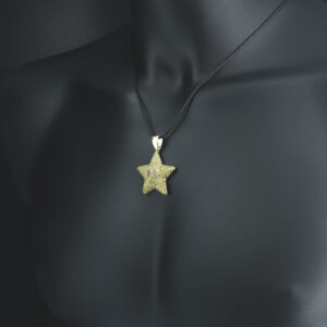 14ct Yellow Gold 4.25ct Diamond Mario Star Pendant