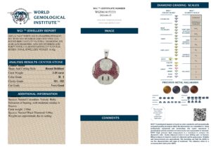 14ct White Gold 3.10ct Diamond And 2.9ct Ruby Mario Mushroom Pendant