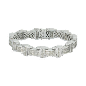 14ct White Gold 27.70ct Diamond Bracelet 8.5&#8243; 14mm