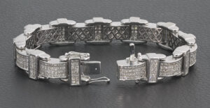 14ct White Gold 27.70ct Diamond Bracelet 8.5&#8243; 14mm