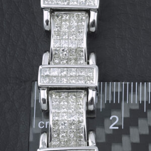 14ct White Gold 27.70ct Diamond Bracelet 8.5&#8243; 14mm