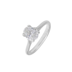 Platinum 0.90ct Oval Diamond Solitaire Ring