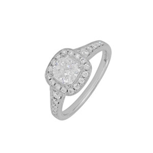 Platinum 1.30ct Diamond Halo Ring