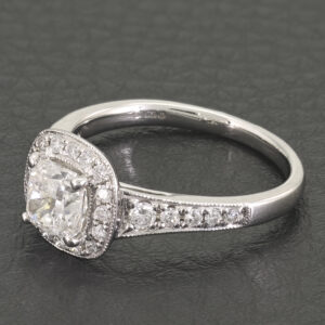 Platinum 1.30ct Diamond Halo Ring