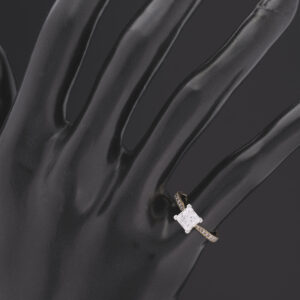 18ct Rose Gold 0.95ct Princess Cut Diamond Ring