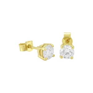 18ct Yellow Gold Diamond Solitaire Stud Earrings