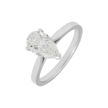 Platinum 1.01ct Pear Diamond Solitaire Ring