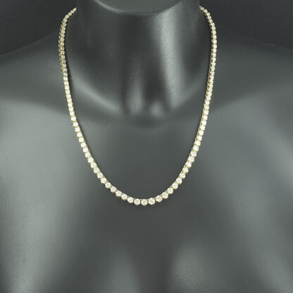 18ct Yellow Gold 10.00ct Diamond Tennis Necklace 18.5'' - Image 4