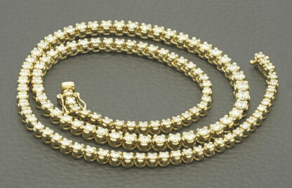 18ct Yellow Gold 10.00ct Diamond Tennis Necklace 18.5'' - Image 3
