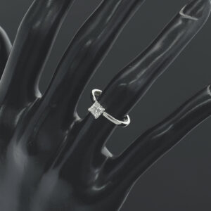 Platinum 0.53ct Princess Cut Diamond Solitaire Ring