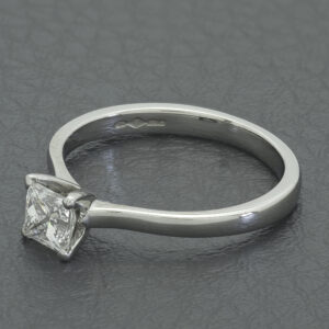 Platinum 0.53ct Princess Cut Diamond Solitaire Ring