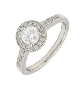 Platinum 0.65ct Diamond Halo Ring