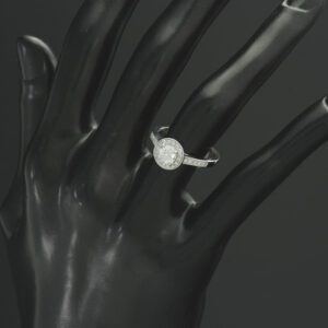 Platinum 0.65ct Diamond Halo Ring